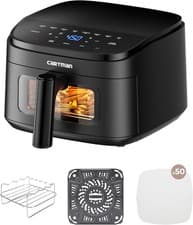 Cartman 4QT Compact Air Fryer, Ultra-Flat 6.7" Height Small Airfryer
