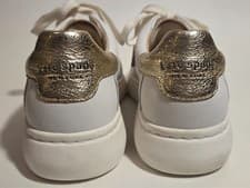 KATE SPADE Women’s Leather Lift Sneakers Size 9.5B White/Gold