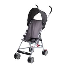 Lightweight Gray Baby Stroller with Black Canopy for Boys and Girls Compact