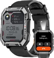 Military Smart Watch for Men(Call Receive/Dial)Rugged Tactical Fitness Tracker