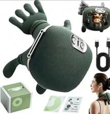 Green Shiatsu Neck & Shoulder Massager, 4 Heads, Rechargeable USB, N3
