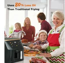 Suodoka Air Fryer 10 Qt Max 450F for Cooking, 6 Presets Fry Touch Panel Easy